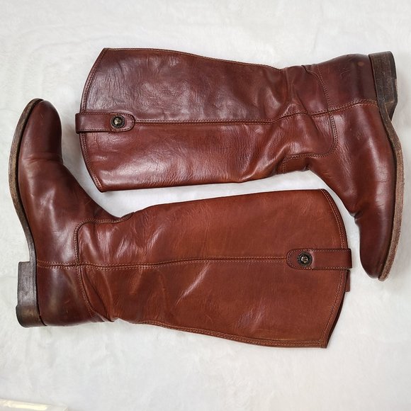 GORGEOUS FRYE Melissa Lug Leather Riding Boot, size 9.5 EXTENDED CALF - Picture 7 of 7